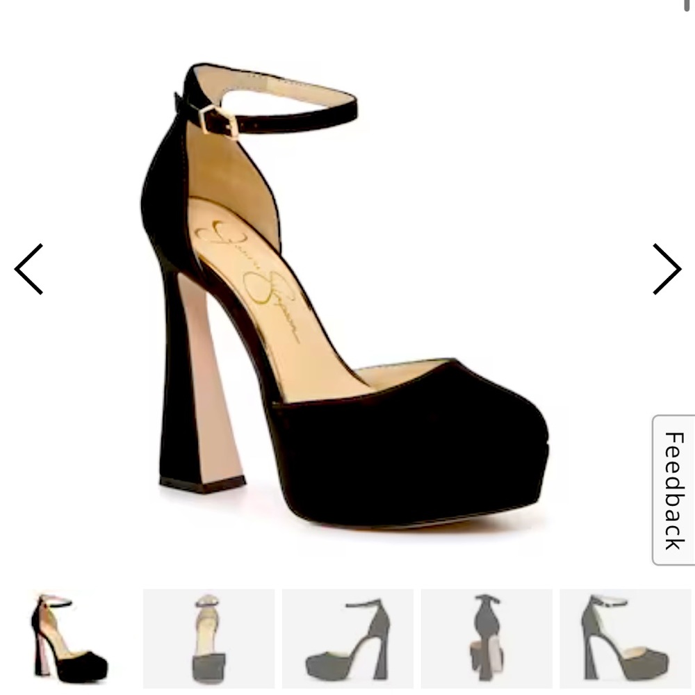 Jessica Simpson black Mindy platform pumps